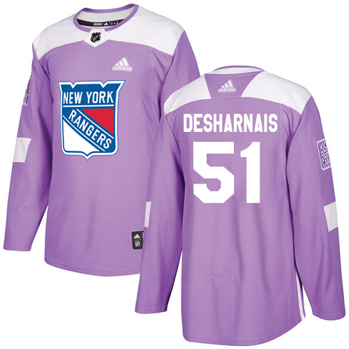 Adidas Rangers #51 David Desharnais Purple Authentic Fights Cancer Stitched NHL Jersey